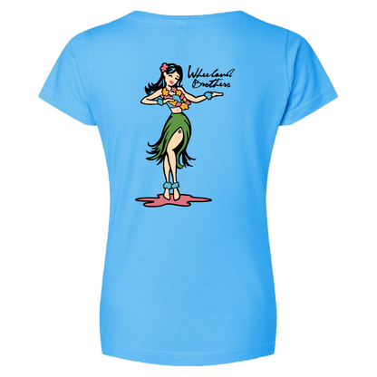 Wheeland Brothers Womens Hula V Neck T-Shirt