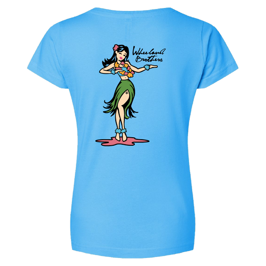 Wheeland Brothers Womens Hula V Neck T-Shirt